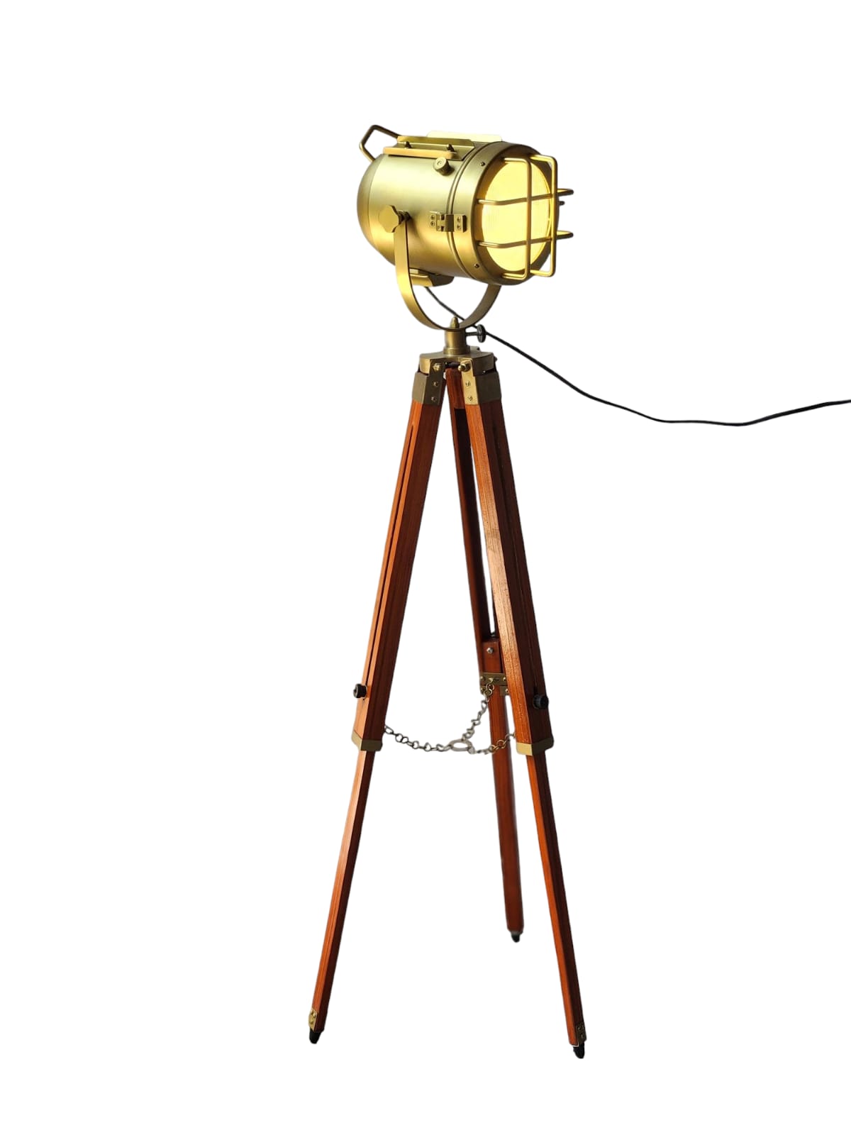 Vintage Industrial Spotlight Tripod Floor Lamp, Nautical Retro Studio Stage Light for Home, Office - Image 2