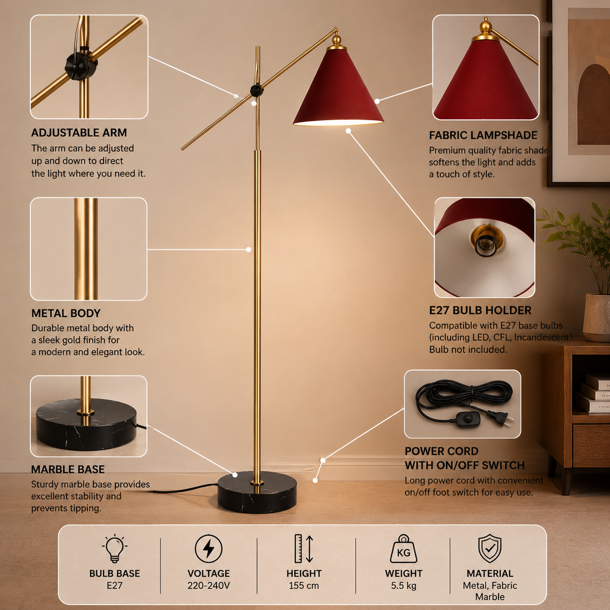 Luxury Standing Floor Lamp - Image 5