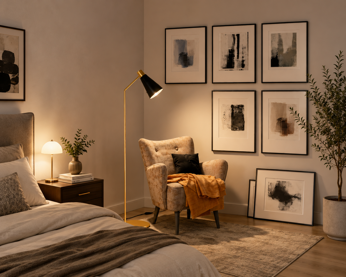 Modern Black & Gold Floor