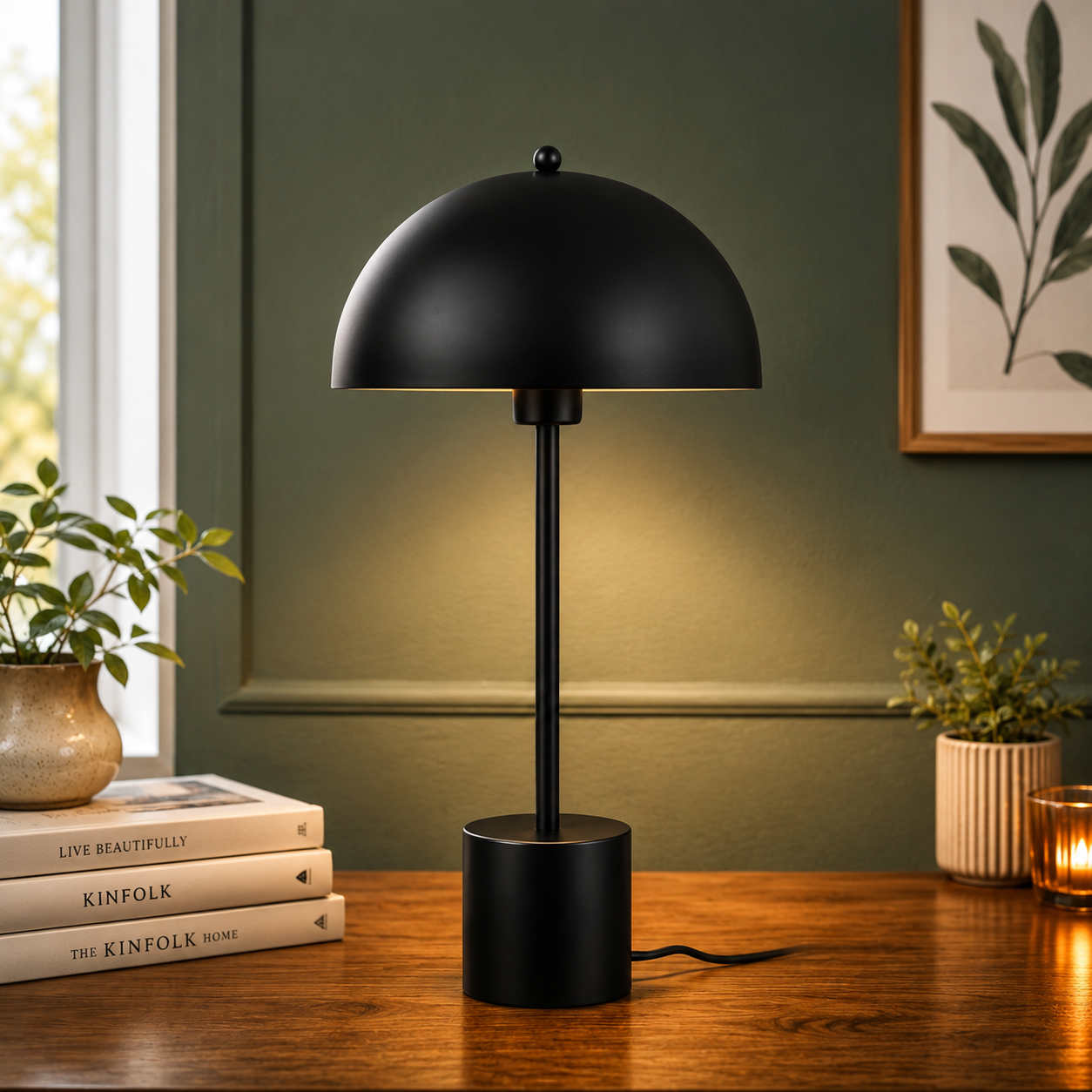Modern Black Mushroom Table Lamp