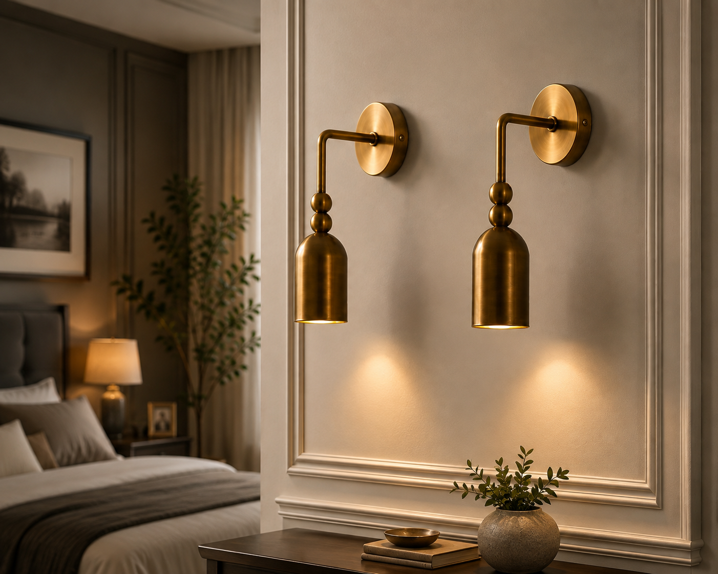 Mid Century Modern Brass Wall Sconce